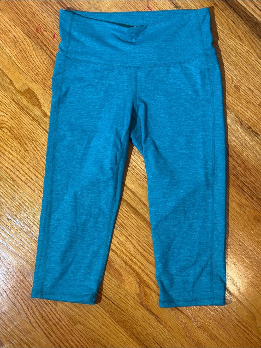 Athleta Teal Blue Heathered High Rise Cropped Yoga Leggings | Size XS